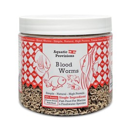 Blood Worms 2.5 oz, Freeze Dried Fish Food for Freshwater and Marine Aquarium Species