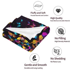 SARA NELL Butterfly Blanket, Beautiful Butterfly Throw Blanket for Women and Girls, Colorful Butterfly Blanket for Butterfly Lovers, Soft Cozy Butterfly Gifts Blanket for Christmas Birthday,50"x60"