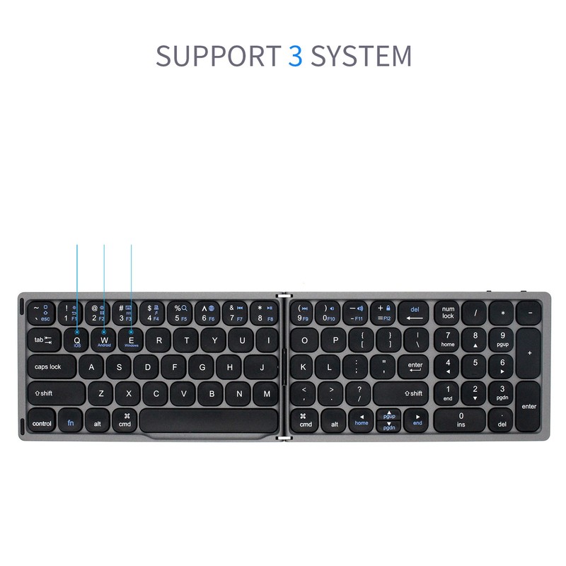 Folding Bluetooth Keyboard Wireless Ultrathin for IOS Android Windows Computer