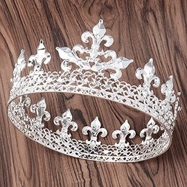 LEEMASING King Men's Crown or Party Prom Decorations Royal Medieval Crown For Cosplay Homecoming Prom Party Decorations, Medium
