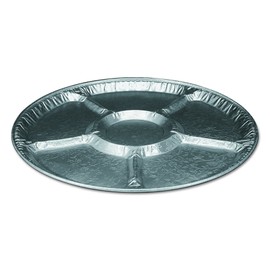 Handi-Foil of America 4018100 Aluminum Lazy Susan, 18" Dia, 6 Compartments, Silver (Case of 25)