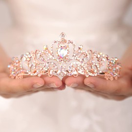 Wekicici Crystal Tiara Crowns Crystal Headband Princess Rhinestone Crown with Combs Bride Headbands Bridal Wedding Prom Birthday Party Hair Accessories for Women Girls(Style 8 )