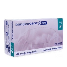 Sempercare Velvet - Guantes de nitrilo (talla M), color azul lavanda.