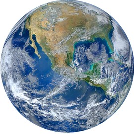 VWAQ 3D Globe Wall Decal - Earth Vinyl Sticker, Planet Earth Wall Art - PAS26 (14" Diameter)