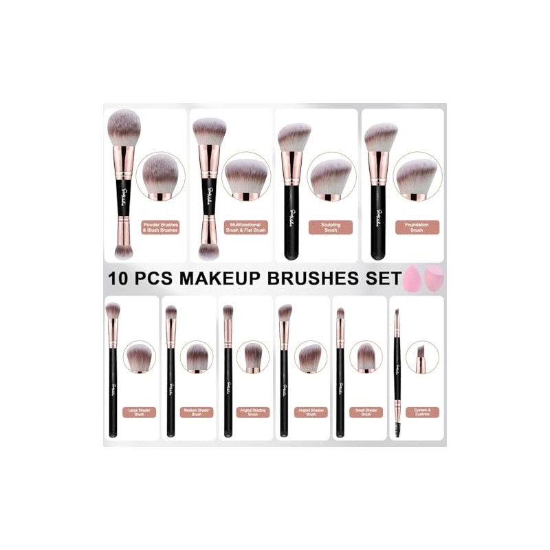 Start Makers Set de 12 Brochas de Maquillaje Profesionales, 10