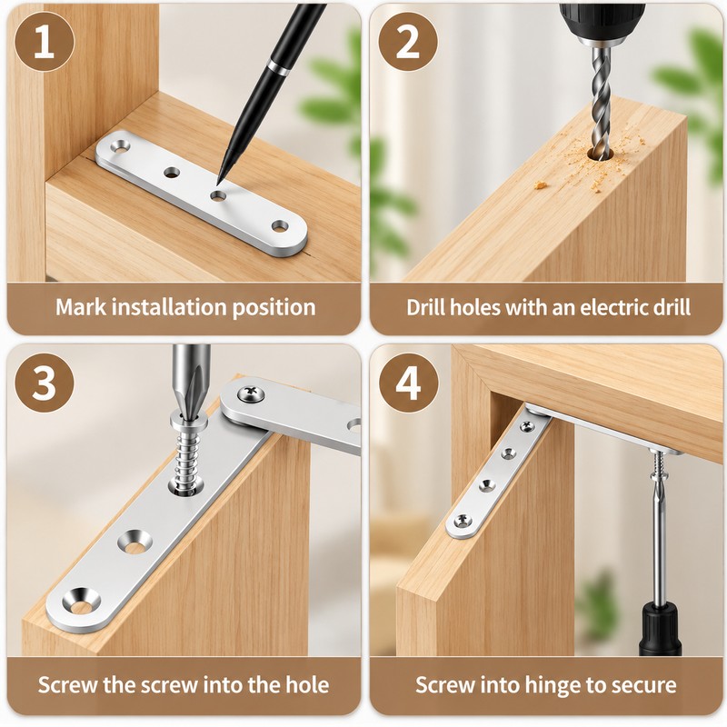 360° Rotatable Stainless Steel Hinges for Cabinet Doors – Concealed
