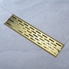 12 Inch Square Shower Linear Brushed Gold Bathroom Floor Drain