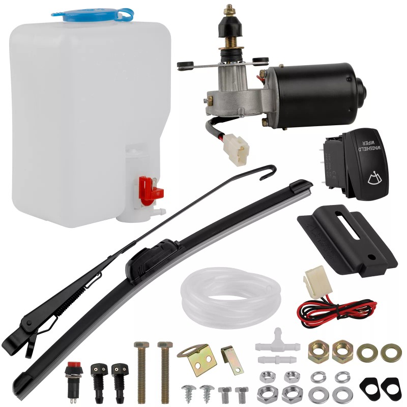 LIANGREN 12V Electric Windshield Wiper Motor Kit+Wiring For Polaris Ranger