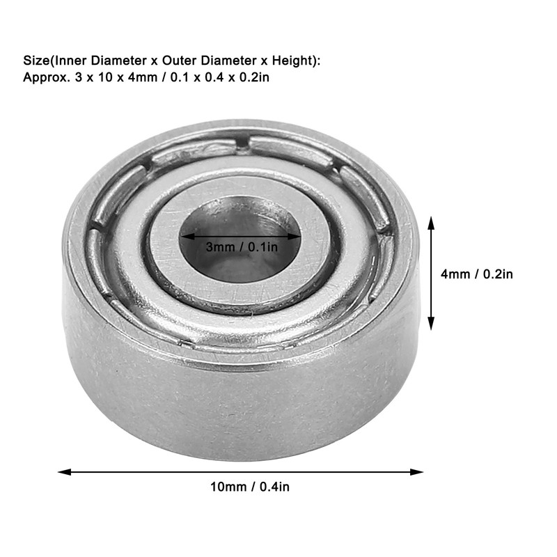 10Pcs Ball Bearing Stainless Steel Mute Rolling Skateboard Wheel Drive