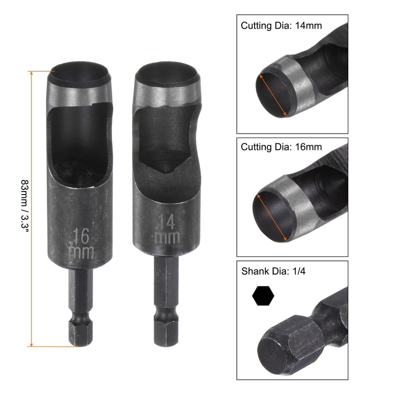 QUARKZMAN 2 Pieces 14 mm, 16 mm Leather Hollow Hole