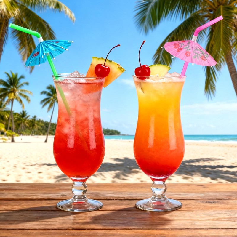 400pcs Colorful Drink Umbrellas with Bendy Straws - 9.5 Inch
