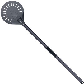SHANGPEIXUAN Pizza Turning Peel 9 Inch Pizza Peel Aluminum Pizza Turner Round Perforated Pizza Peel 47 Inch Long with Hook Outdoor Pizza Oven Accessories