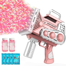 Bubble Guns Bubbles Maker Blower Machine Blaster,80 Holes Automatic Engineer Toys for Kids Toddlers,Wedding Party Favors,Birthday Gifts for 3 4 5 6 7 8 9 10 11 12 Years Old Boys Girls