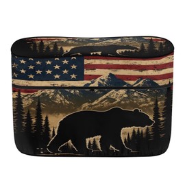 Generic RV Propane Tank Cover Waterproof Propane Tank Cover for Camper RV Trailer Camper Propane Tank Protector with Bidirectional Zipper-American Flag and Bear, Medium Size