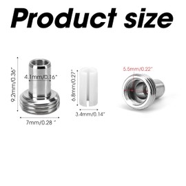 20 Pcs VFL Fiber Optic Visual Fault Locator Replacement Parts Include 10 Pcs Optical Ceramic Core Tube Sleeve and 10 Pcs Metal Heads Tips Fitting Connectors for Tester Light Meter Network Cable Tester