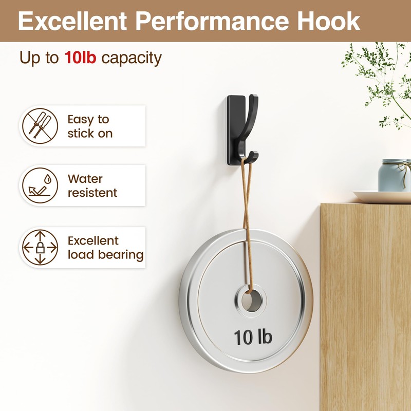 Adhesive Wall Hooks for Towels Coats - Stick On Hooks