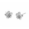 14K solid white gold Hawaiian 7mm tropical plumeria flower stud