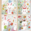 JEYORZY 6 Blätter Fenstersticker Ostern Selbstklebend, Fensterdekoration Ostern mit Hasen