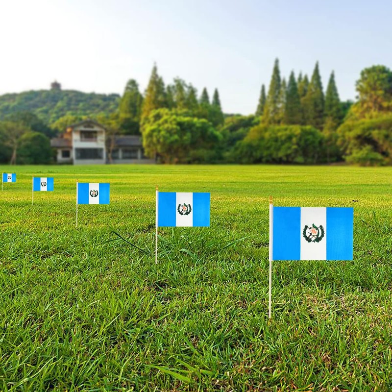 Newperlite Guatemala Stick Flag Guatemalan Small Mini Hand Held Flags