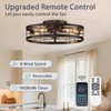 VOLISUN Caged Ceiling Fan with Light and Remote,19.7 inch Fandelier