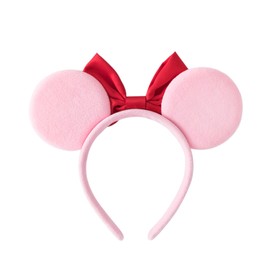 KARETT Pearl Mouse Ears Bow Headbands, Sparkle Mouse Ears Headband Glitter Hair Band for Party Princess Decoration Cosplay Costume