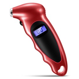 Konohan Tire Pressure Gauge 150 PSI 4 Ranges Digital Air Pressure Gauge with Backlight LCD and Lighted Nozzle Tire Gauge for Cars Trucks Bicycles Motorcycles Christmas Gifts (Red)