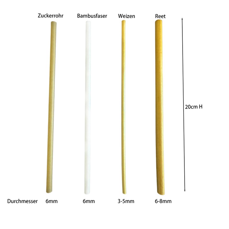 LowCarbonLife 100% Biodegradable Environmentally Friendly Sugar Cane Straws, 20 cm