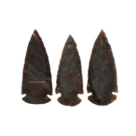 3 Pieces Fancy Jasper Arrowhead, Crystal and Healing Stone Flint Rock Arrow Head - 3" to 4" Arrowheads for DIY Project Craft Point Jewelry Making