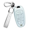 HIBEYO 6 Button Key Fob Cover for Hyundai Sonata Santa