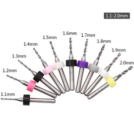 Michear 10Pcs Micro Drill Bits Set Diameter 0.1mm to 3.0mm PCB Carbide CNC Print Circuit Board Tungsten Twist Tool for Engraving Wood Plastic Metal (1.1-2mm)