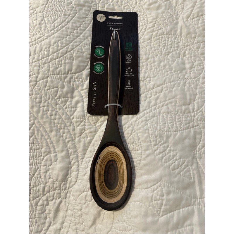 Core NWT CORE Pakka Wood Spoon Solid Tan And Brown