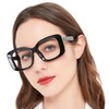 MARE AZZURO Large Bling Reading Glasses Women Retro Square Readers