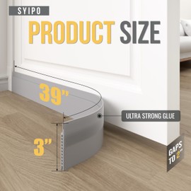 SYIPO Door Draft Stopper for Huge Gap, 3" W x 39" L, Adjustable, Gray