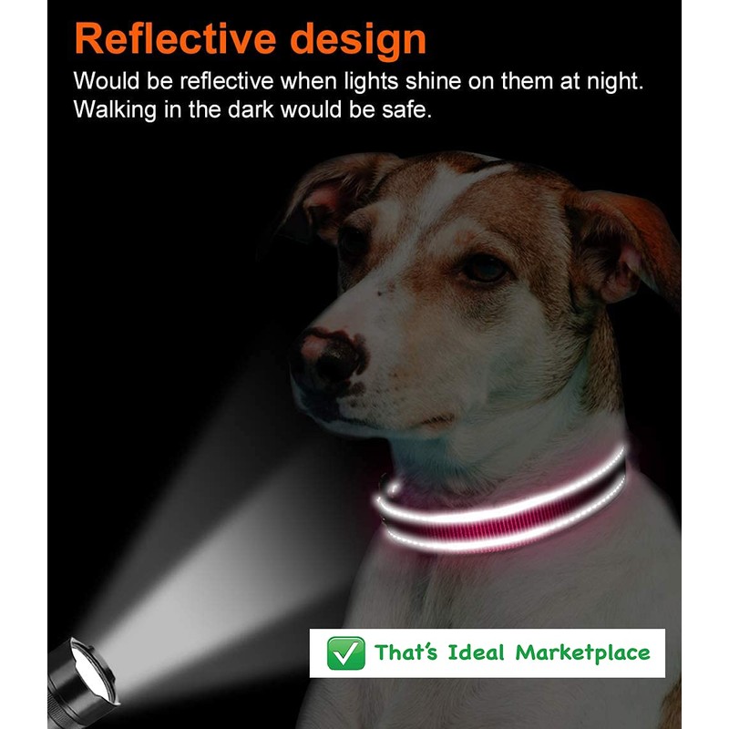 Strong Bright Reflective Dog Puppy Collar, Soft Padded Lightweight, Fully
