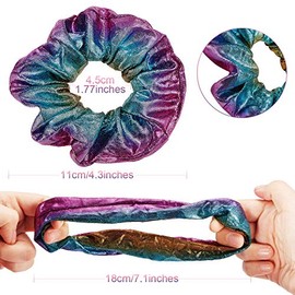 30 Piezas Coleteros para Cabello Largo Scruchies Coleteros Metálicos Brillantes Ligas de Cabello para Mujeres Accesorios de Pelo
