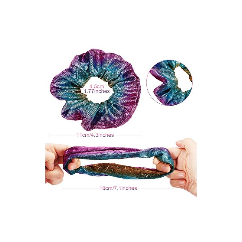 30 Piezas Coleteros para Cabello Largo Scruchies Coleteros Metálicos Brillantes