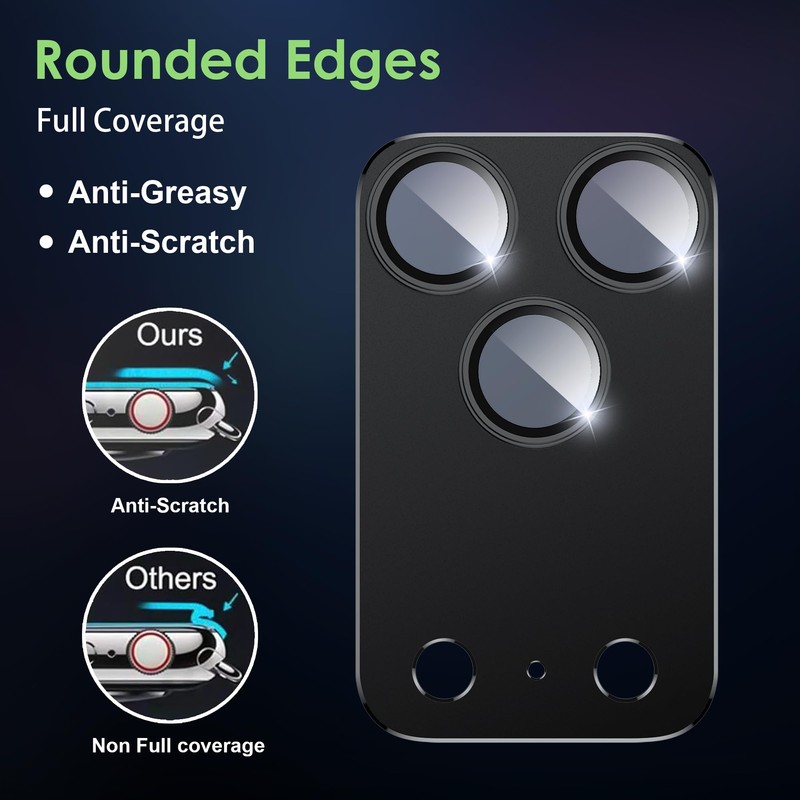 Suttkue for 17 Pro Max Camera Lens Protector,[Anti-Scratch][Easy to Install][