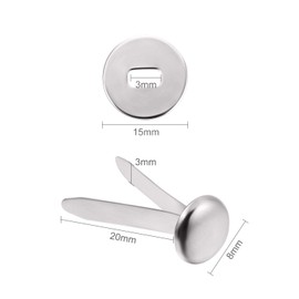 100 Pieces Brass Paper Fasteners Paper Brads, and 300 Pieces Plated Brass Washers with Hole Punch (Silver, 3/4inch)