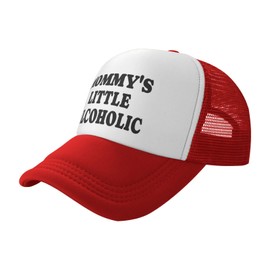 Mommy's Little Alcoholic Hat Funny Trucker Hats Mesh Baseball Cap, Adjustable Fishing Caps Hat for Men Women