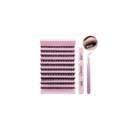 Premium Eyelash Extension Kit, 30D/40D Volume Lashes with Bond and Seal Tweezer Set, Pink