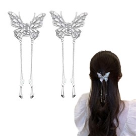 YANHUILAY Butterfly Hair Clip, Set of 2, Butterfly Hairpins, Butterfly Clips, Cute, Butterfly, Hair Ornament, Rhinestones, Glitter, Swaying, Glowing Flashes, Stylish, Hair Accessories, Birthday,