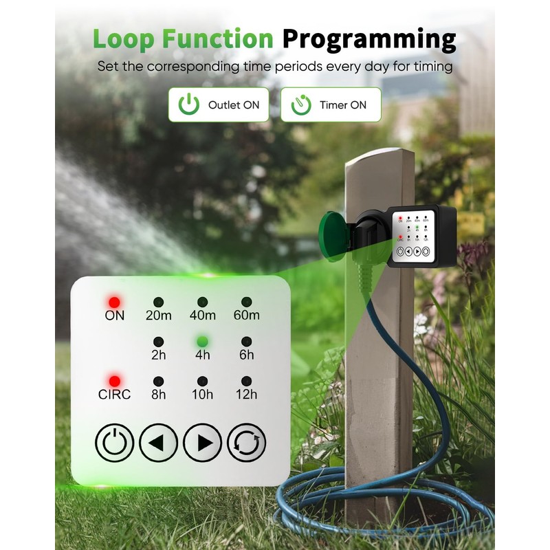 GreenSun Outdoor Timer Switch Socket Outdoor Timer Socket Outdoor Timer