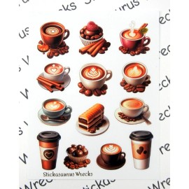 Stickasaurus Wrecks Coffee & Sweets Sticker Sheet