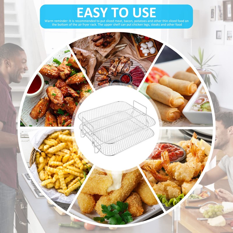 2 Layer Air Fryer Rack - Stainless Steel Grill Dehydrator