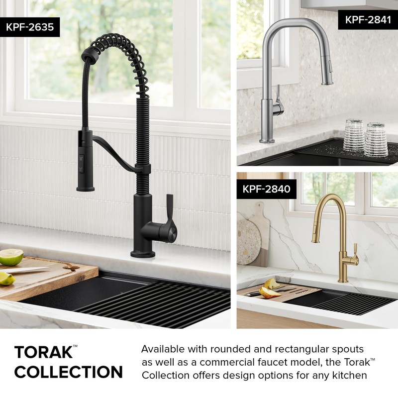 KRAUS Torak Pull Down Kitchen Faucet in Matte Black with