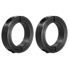 MECCANIXITY Shaft Collar 2" Bore Double Split Carbon Steel Clamping Collar Shaft Collars with Set Screw Black 2 Pack