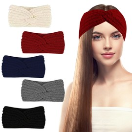 Women's Winter Headband, Pack of 5, Knitted Headband, Girls Winter Simple Hair Band, Women's Versatile Headband, Winter Women's Warm Winter Gifts