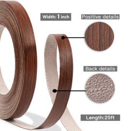 GSCIT Club Cherry Edge Banding, 1 inch x 25ft roll of Veneer Edge Banding - Pre-glued Flexible, Wood PVC Tape for Cabinet Repair & Furniture Restoration