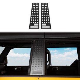 PDKLIN for Bronco B Pillar Post Trim Cover American Flag Decal for Ford Bronco 2021 up 4-Door Black Exterior Accessories 2pcs