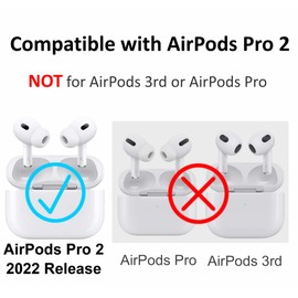 A-Focus Fit in Case for AirPods Pro 2nd Ultra Thin Ear Tips Replacement Silicone Dust Proof Anti-Scratch Eartips Earbuds Cover Accessories Compatible with AirPods Pro 2 Black White Blue 4 Pairs